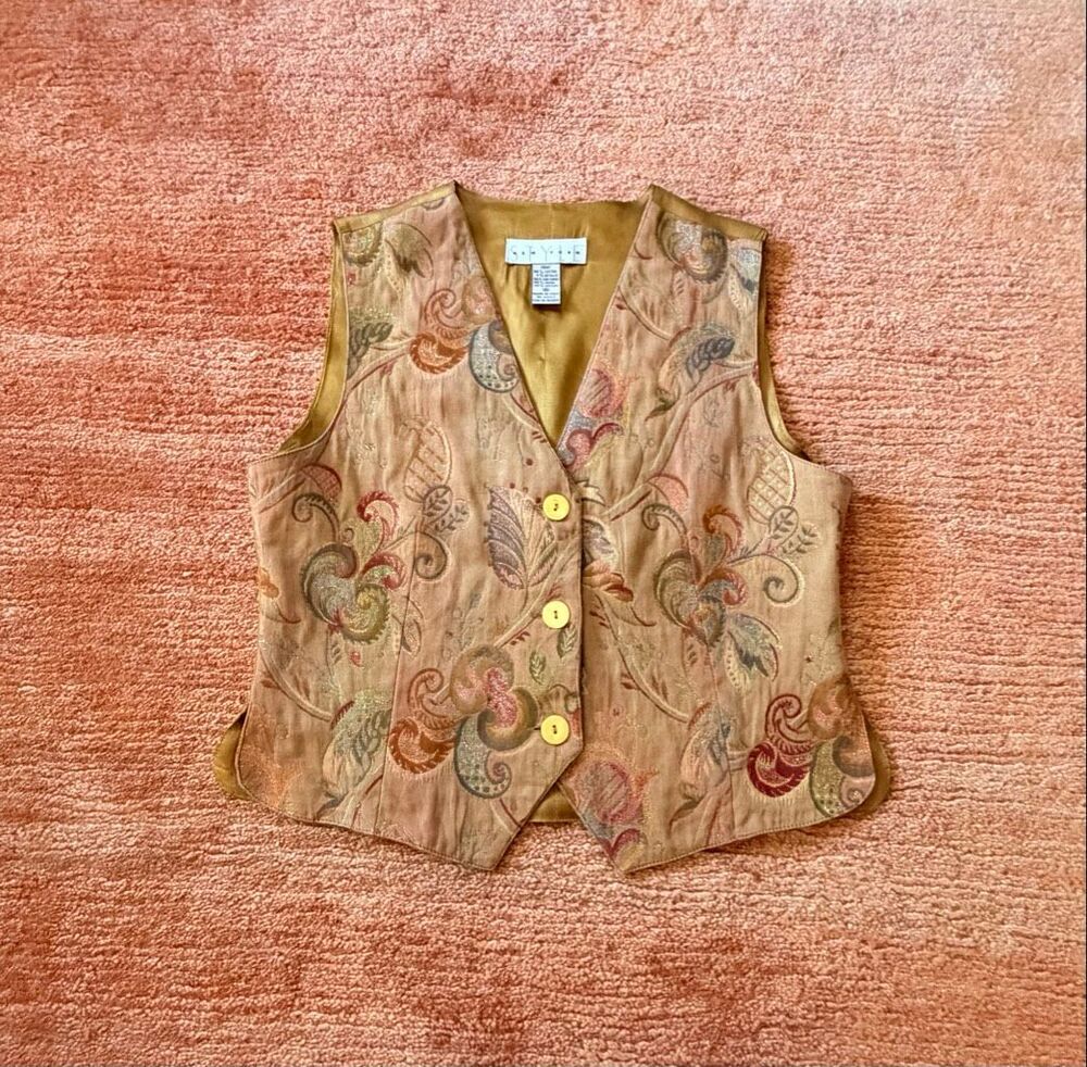 Style New York Italian Paisley Vest Unisex Vintage Look Size M